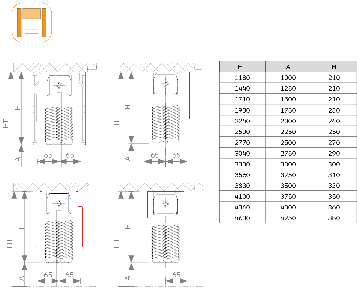 Front cover application and folding measures Gradhermetic Gradstor 90 blinds