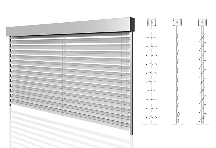 Gradstor 90 Foldable and adjustable aluminium blinds - Gradhermetic