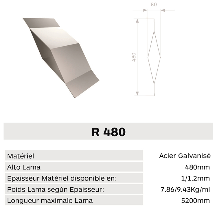 Caracteristica lama R480