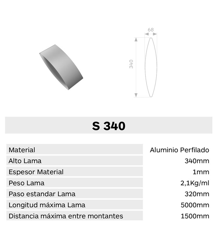 Caracteristica lama S340